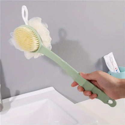 Premium 2-in-1 Body Bath Brush With Loofah | Long Handle | Deep Cleansing & Exfoliation