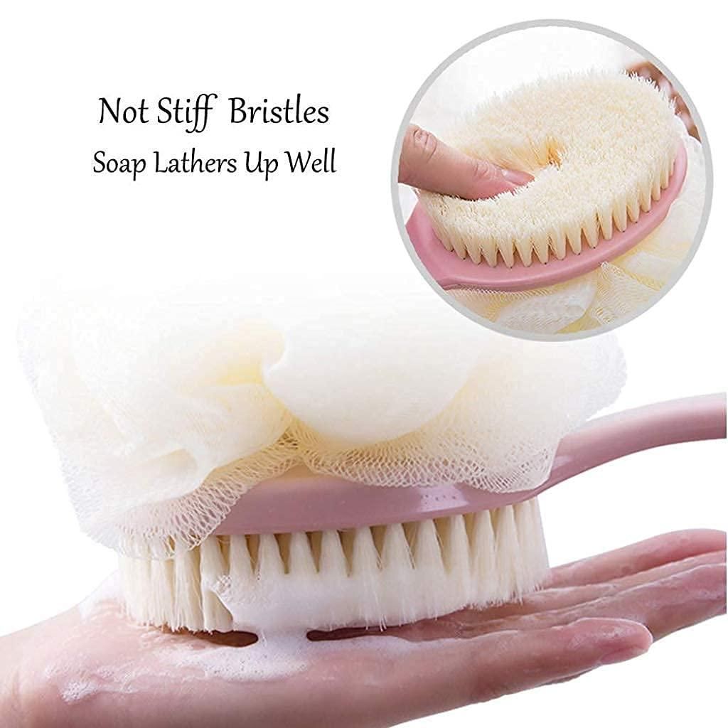 Premium 2-in-1 Body Bath Brush With Loofah | Long Handle | Deep Cleansing & Exfoliation