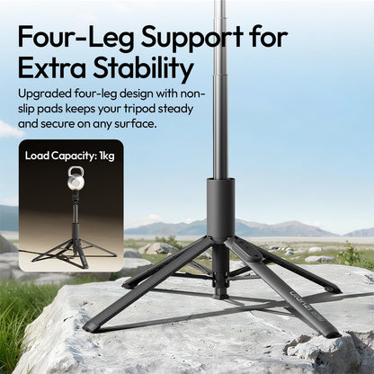 Automatic Selfie Stick Tripod 60" with Wireless Remote | Adjustable Phone Stand for Selfie, Vlogging, Reels & Travel