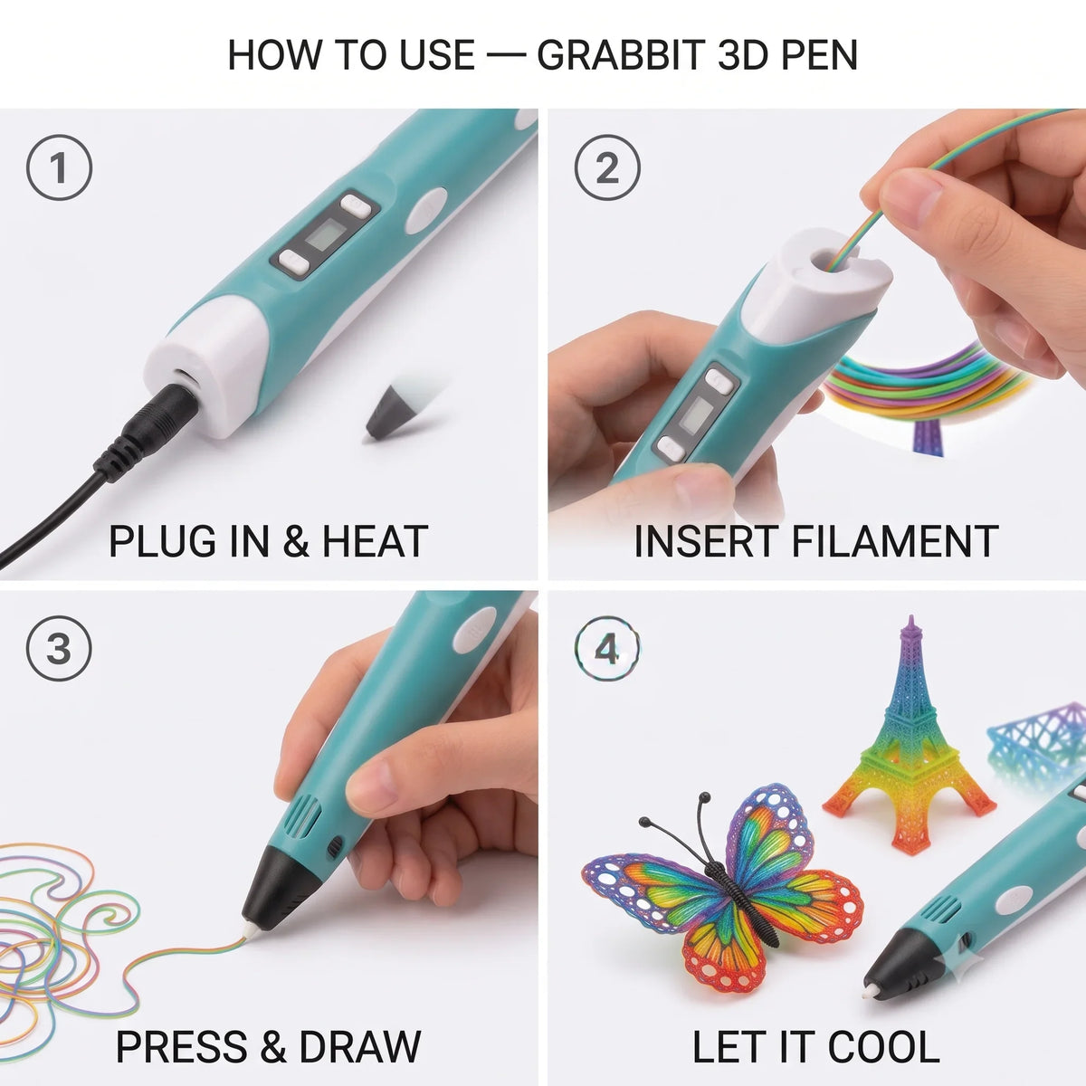LittleCraft™ - 3D Pen | Easy Loading | Comfy Grip |  LCD Display