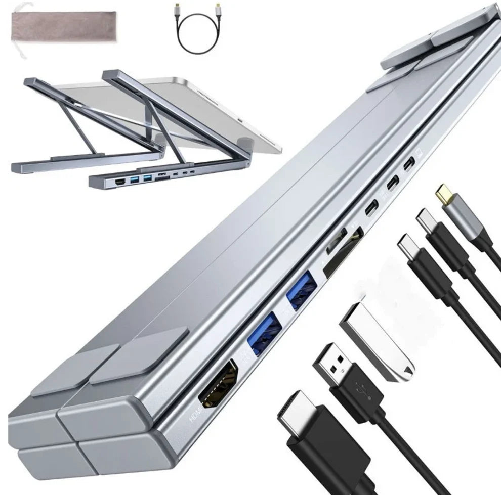 8-in-1 Laptop Docking Station Stand – More Ports, Less Clutter