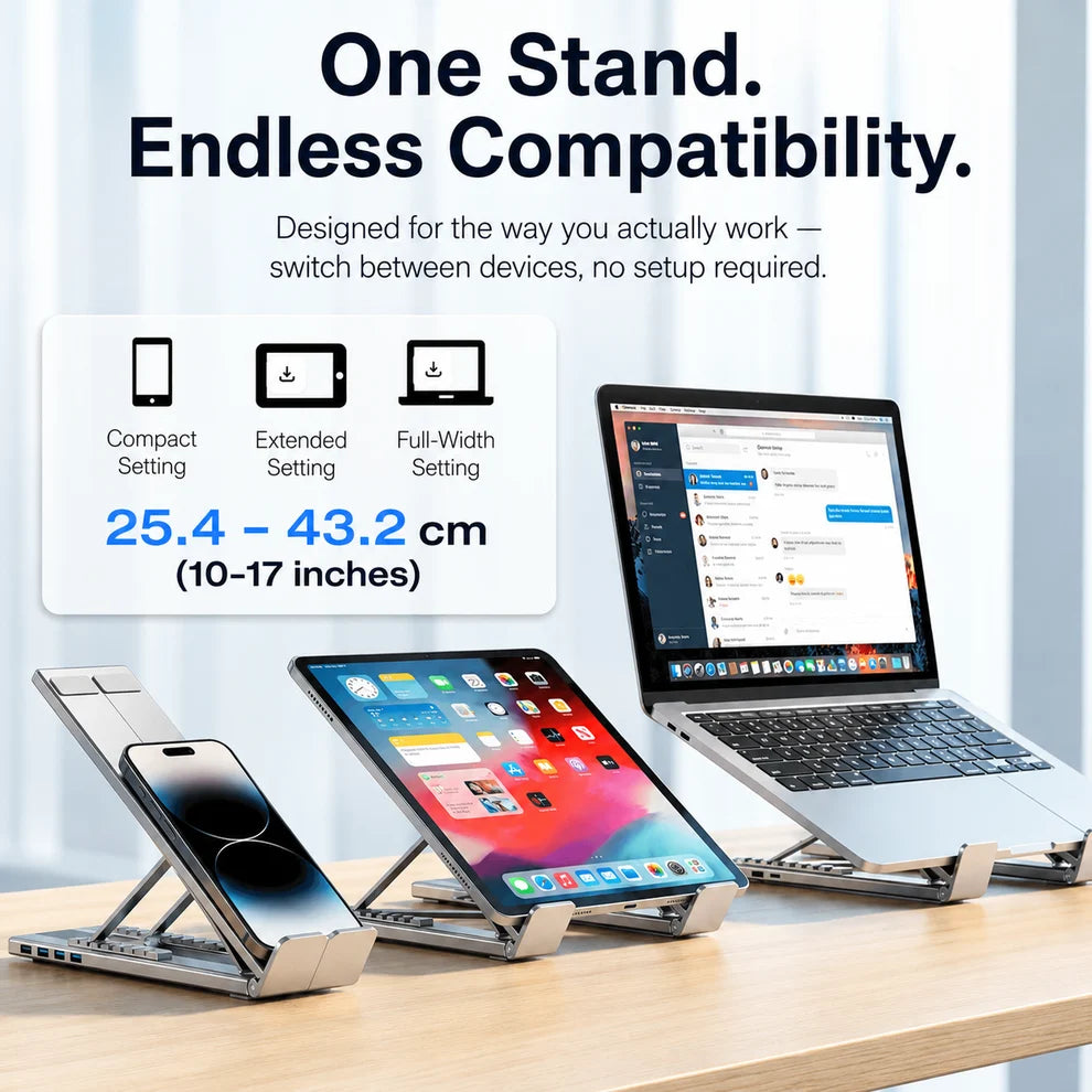 8-in-1 Laptop Docking Station Stand – More Ports, Less Clutter