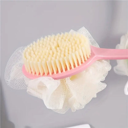 Premium 2-in-1 Body Bath Brush With Loofah | Long Handle | Deep Cleansing & Exfoliation